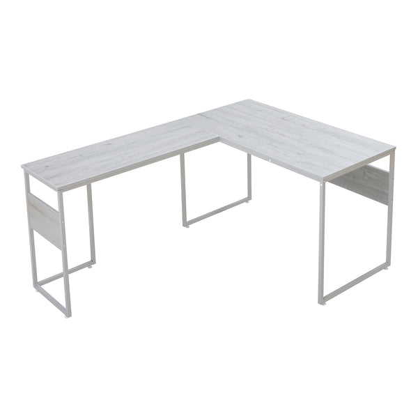 Biurko Karlstang w kształcie litery L 166x120x75 cm jasnoszare [en.casa]