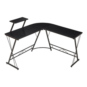 Yremso Biurko w kształcie litery L 122x122x98 cm czarne [en.casa]