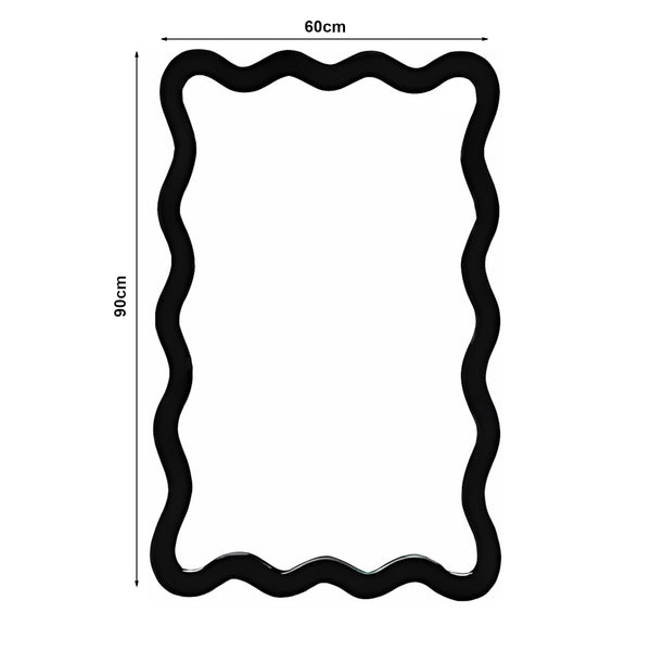 Lustro ścienne Koster 90x60 cm czarne [en.casa]