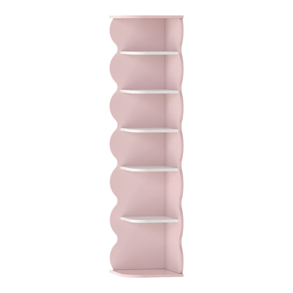 Półka narożna dla dzieci Vestnes 108x27x27 cm Cotton Candy/Biała [en.casa]