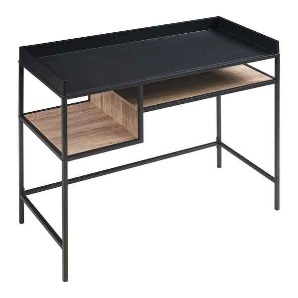 Biurko Belana 100x43x82 cm czarny/dąb [en.casa]