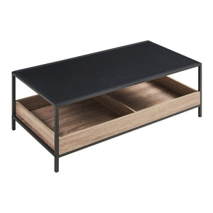 Stolik kawowy Belana 100x48x39 cm czarny/dębowy [en.casa]