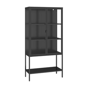 Gablota Borshavisa stalowa 2-drzwiowa 160x80x35 cm czarna [en.casa]