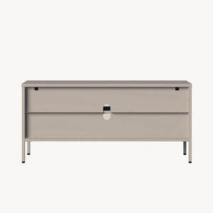 Witryna-komoda Klippestad stal 118x35x55 cm kolor wielbłądzi [en.casa]