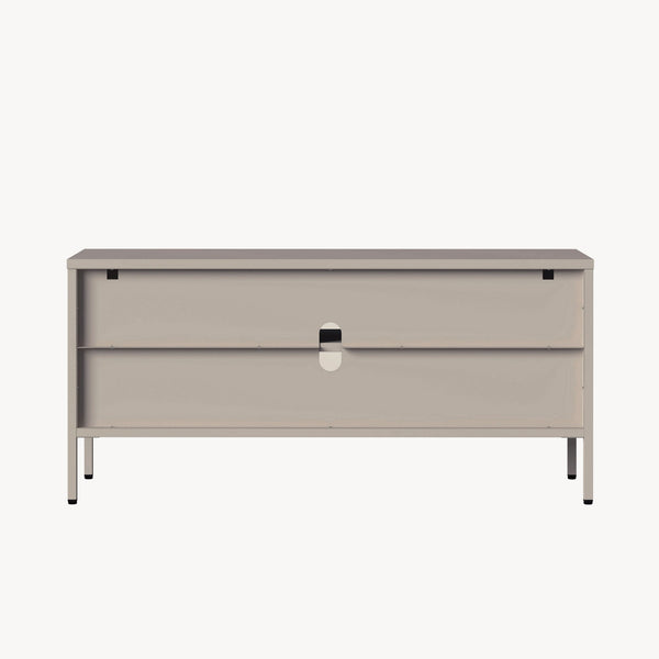 Witryna-komoda Klippestad stal 118x35x55 cm kolor wielbłądzi [en.casa]