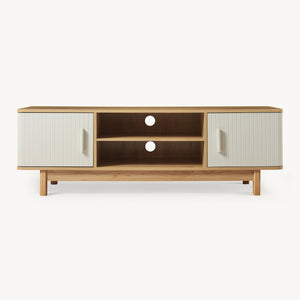 Szafka pod TV Ferrersp z 2 drzwiami 140x40x45 cm dąb/kolory piasku [en.casa]