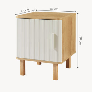 Ferrersp szafka nocna z drzwiczkami 50x40x40 cm dąb/kolory piasku [en.casa]