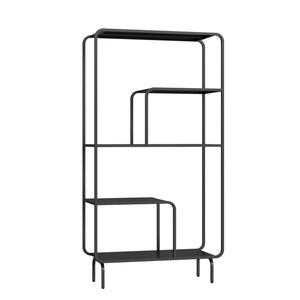 Regał na książki Færder stal 145x76x33 cm czarny [en.casa]