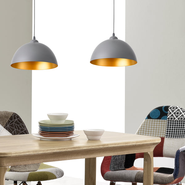 Zestaw 2 lamp wiszących Toulon metal szaro-złoty lux.pro
