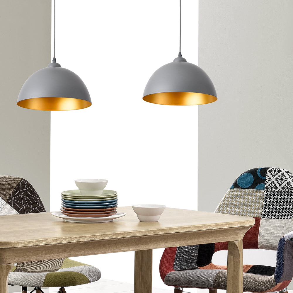Zestaw 2 lamp wiszących Toulon metal szary - złoty lux.pro - premiumXL