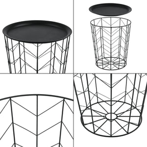 Zestaw 2 metalowych stolików bocznych Cerisey Black en.casa