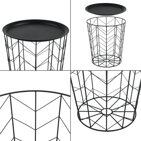 Zestaw 2 metalowych stolików bocznych Cerisey Black en.casa