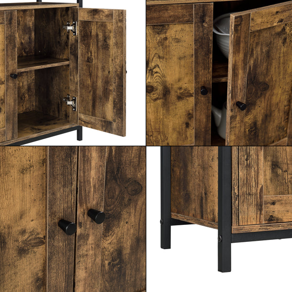 Stolik boczny Aremark 79x60x30cm z szafkami Kolor ciemnego drewna [en.casa]