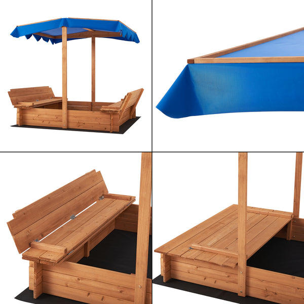 Piaskownica Kellenhusen z dachem 120x120x120cm [en.casa]