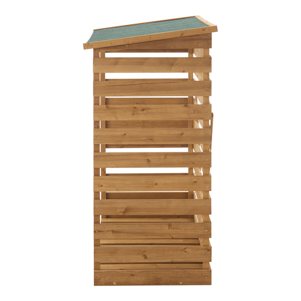 Wiata na drewno opałowe 123x116x64cm naturalne drewno jodłowe [en.casa]