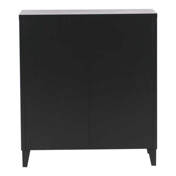 Metalowa szafka Oripää 90x80x33 cm czarna [en.casa]