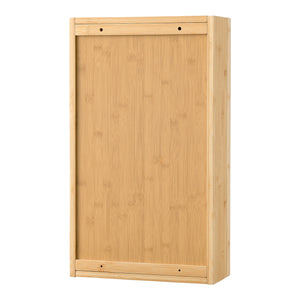 Szafka z lustrem Ikorfat 60,5 x 35 x 14 cm naturalny bambus [en.casa]