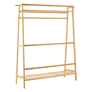 Wieszak na płaszcze Föglö 139 x 100 x 40 cm naturalny bambus [en.casa]