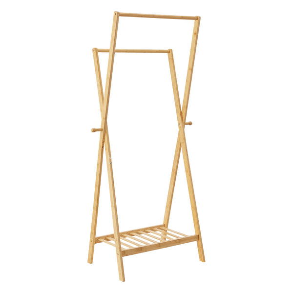 Wieszak na płaszcze Keitele 150 x 60 x 42 cm naturalny bambus [en.casa]