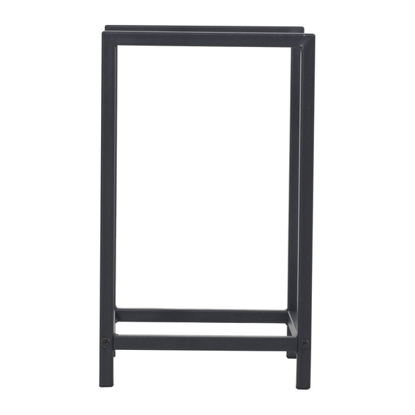 Torsås 40x30x50cm czarny stalowy stojak na drewno opałowe [en.casa]