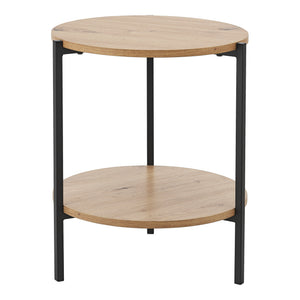 Stolik boczny Kuopio 50xØ40cm czarny/drewniany [en.casa]