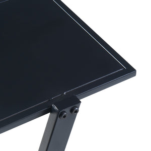 Półka stojąca Rollag 72x40x25cm metalowa czarna [en.casa]