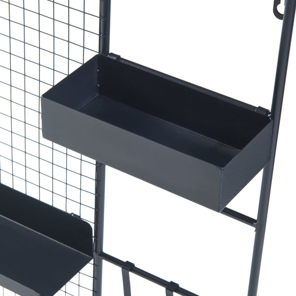 Kratka ścienna Westre 70x60x11cm metalowa czarna [en.casa]