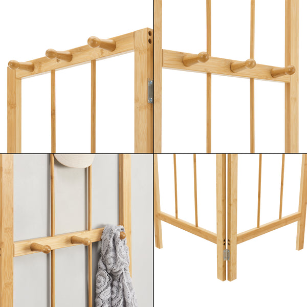 Narożna garderoba Hyllestad 165,5x92x8cm bambus [en.casa]