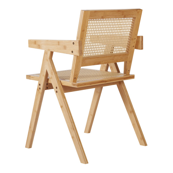Krzesło do jadalni Asikkala 79x50x50cm bambus/wygląd rattanu [en.casa]