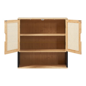 Szafka łazienkowa Tervola 60x60x20 cm czarna/bambus [en.casa]