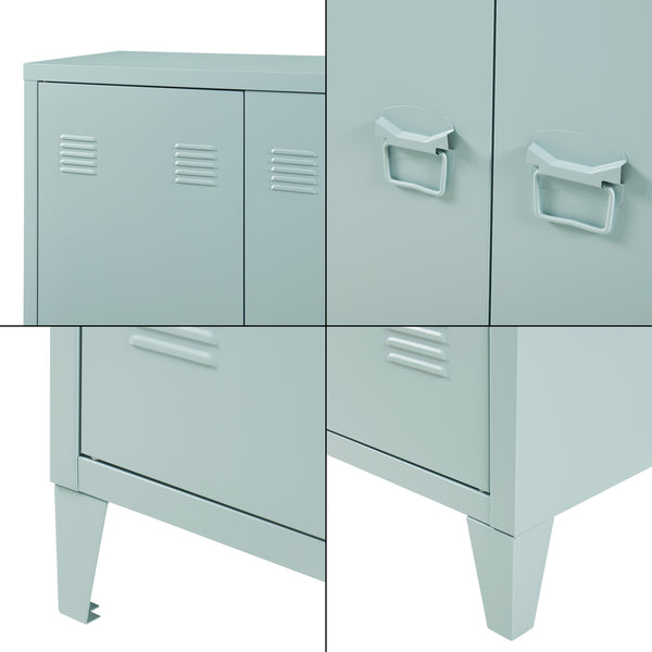 Szafka metalowa Oripää 110x75x33 cm szaroniebieska [en.casa]