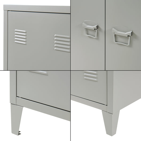 Metalowa szafka Oripää 110x75x33 cm ciemnoszara [en.casa]
