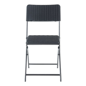 Zestaw krzeseł składanych Mark 2-częściowy rattan, czarny [en.casa]