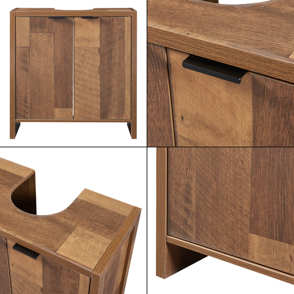 Szafka pod umywalkę Namsskogan 60x60x30cm w dekorze orzecha włoskiego [en.casa]