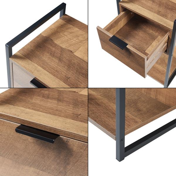 Stolik boczny Namsskogan 62x33x32cm orzechowy wygląd [en.casa]