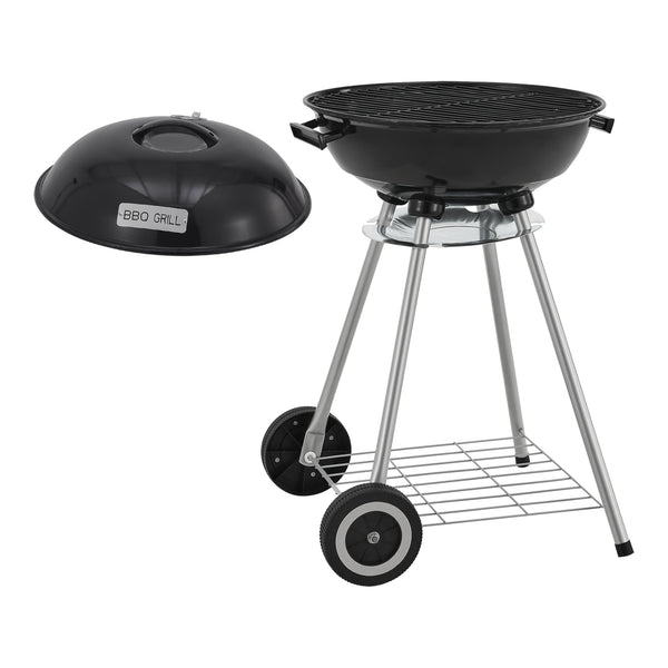 Apricena grill okrągły 80x49x47cm czarny [casa.pro]