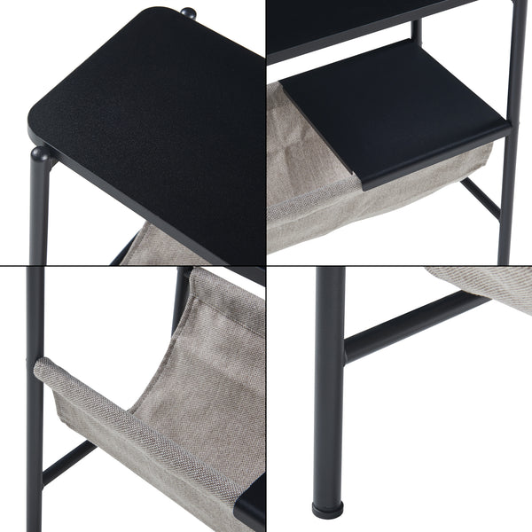 Stolik boczny Samnanger 60x28x53cm czarny [en.casa]
