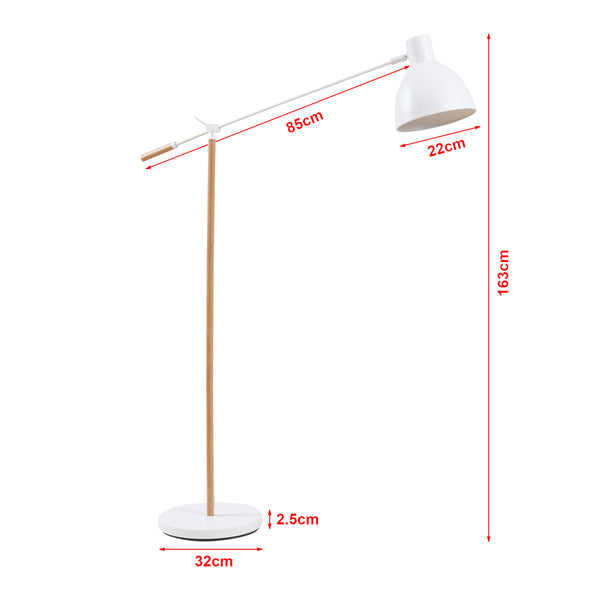 Banchory metalowa lampa podłogowa 163 cm efekt drewna/biały [lux.pro]