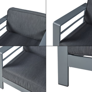 Fotel ogrodowy Avise Aluminium Ciemnoszary [casa.pro]