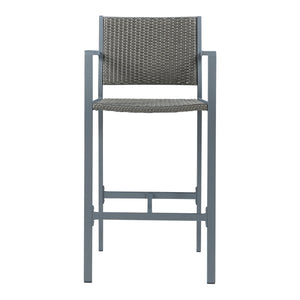 Zestaw 2 krzeseł barowych Avise aluminium ciemnoszare [casa.pro]