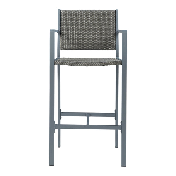 Zestaw 2 krzeseł barowych Avise aluminium ciemnoszare [casa.pro]