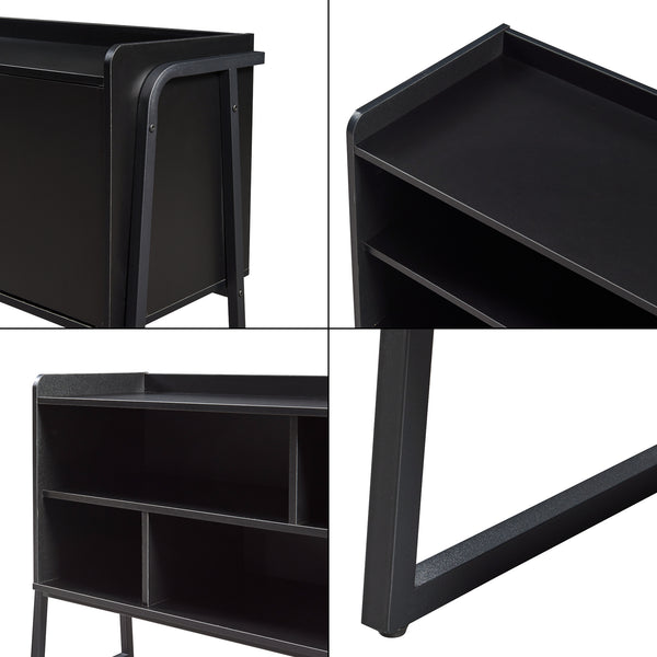 Szafka pod telewizor Storfjord 120x34x63 cm czarna [en.casa]