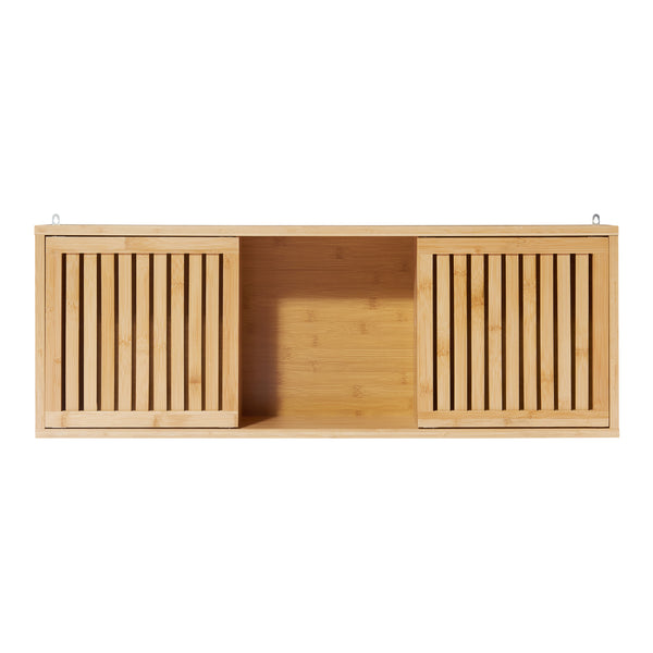 Ypäjä półka ścienna 93x20x33 cm bambus [en.casa]