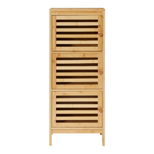 Szafka boczna z 3 drzwiami Ypäjä 82x33x27 cm bambus [en.casa]