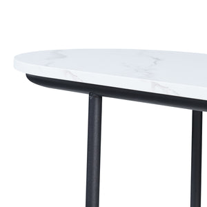 Stolik konsolowy Nordfron 120x40x75 cm marmur, biały [en.casa]