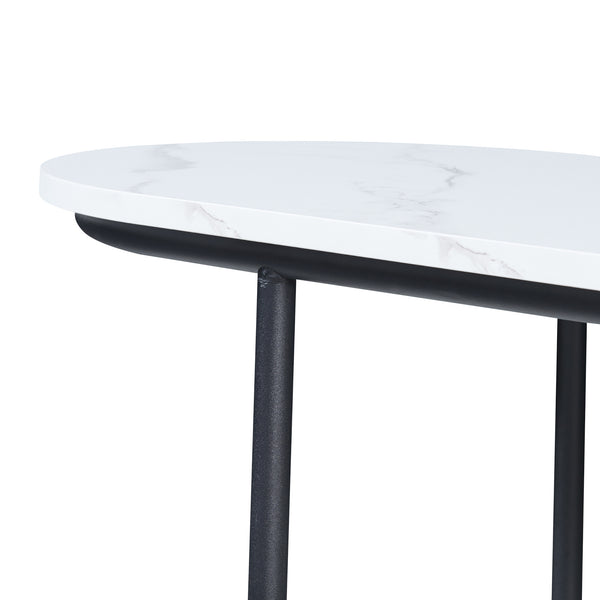 Stolik konsolowy Nordfron 120x40x75 cm marmur, biały [en.casa]
