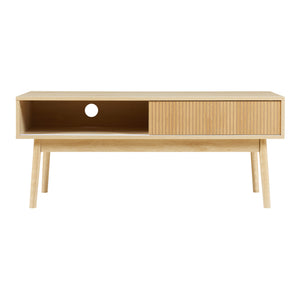 Szafka pod TV Landskrona 115x40x48 cm z dwoma przesuwanymi drzwiami o wyglądzie dębu [en.casa]