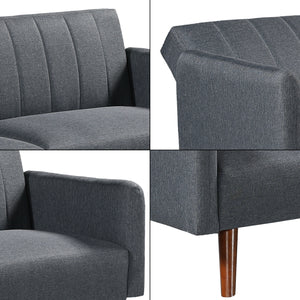 Sofa Malå z funkcją rozkładania 175x70x72 cm szara [en.casa]