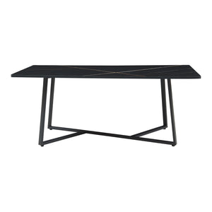 Stolik kawowy Riskiften 120x60x48 cm marmurowy wygląd, czarny [en.casa]