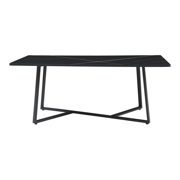 Stolik kawowy Riskiften 120x60x48 cm marmurowy wygląd, czarny [en.casa]